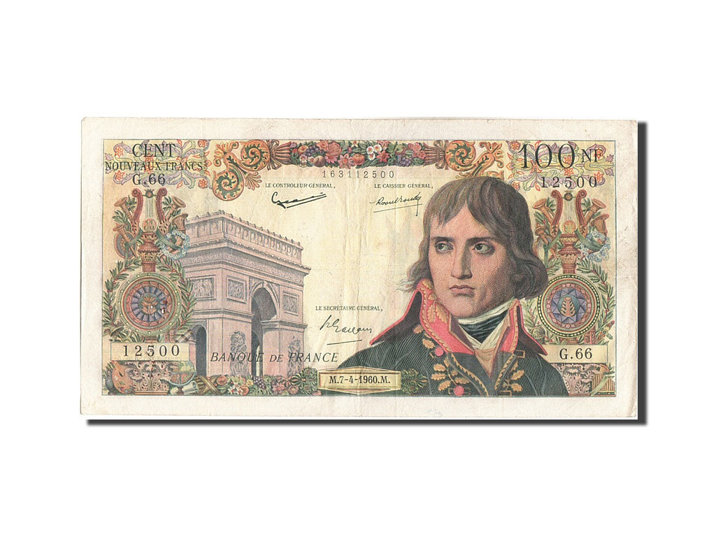France, 100 Nouveaux Francs, 100 NF 1959-1964 ''Bonaparte'', 1960, KM #144a,...