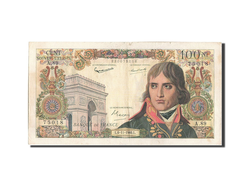Francia, 100 Nouveaux Francs, 100 NF 1959-1964 ''Bonaparte'', 1960, KM:144a,...