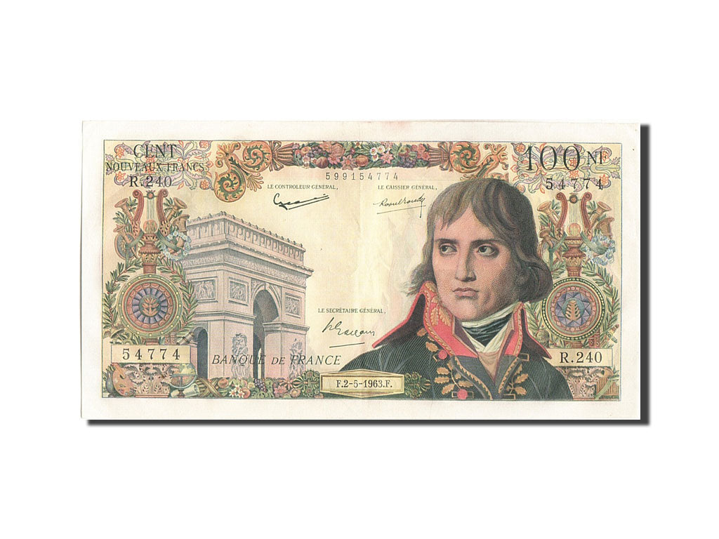 France, 100 Nouveaux Francs, 100 NF 1959-1964 ''Bonaparte'', 1963, KM #144a,...