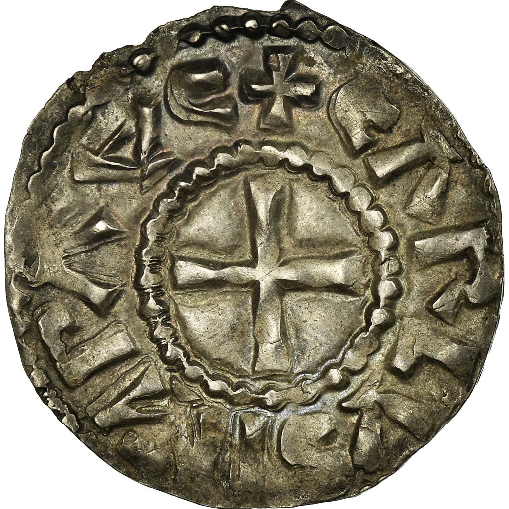 West Francia, Charles II le Chauve, Denarius, 840-864, Bourges, Plata, MBC