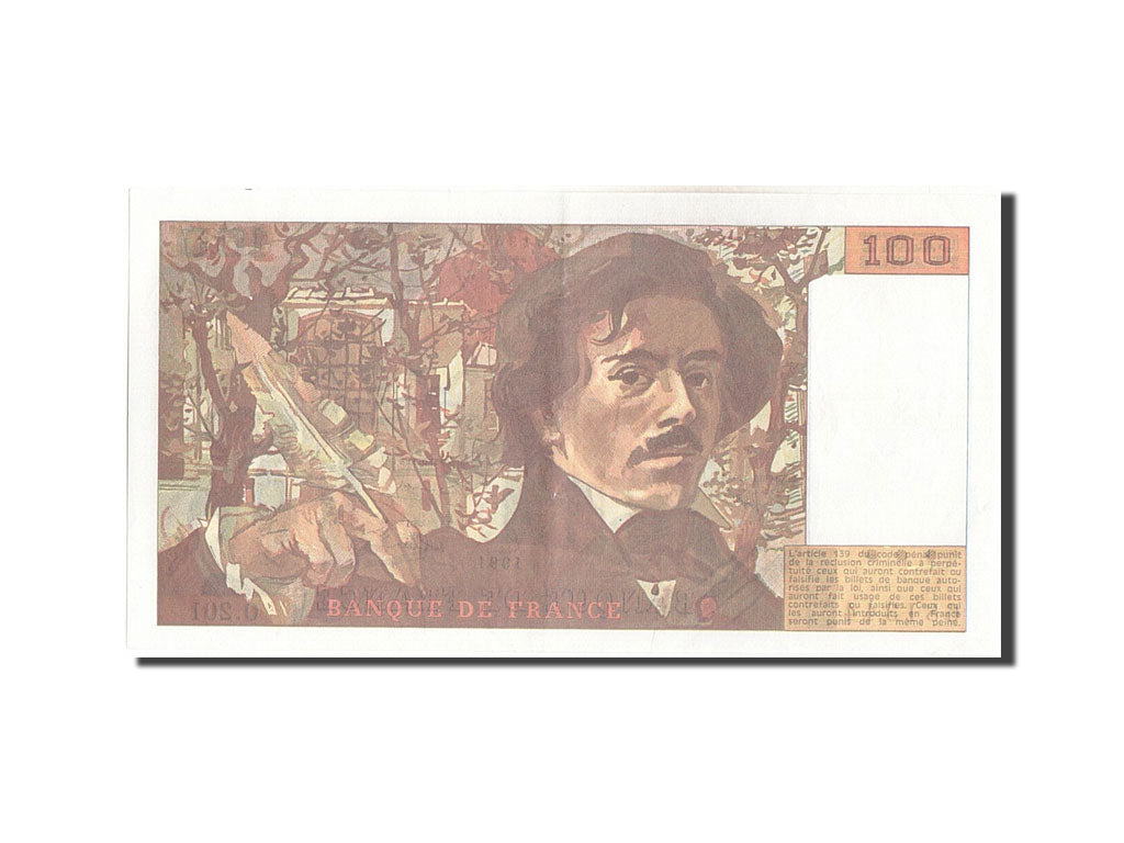 Banknote, France, 100 Francs, 100 F 1978-1995 ''Delacroix'', 1991, AU(50-53)