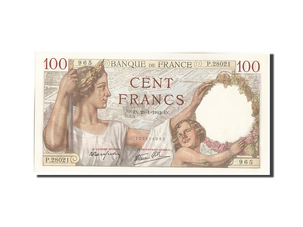 Banknote, France, 100 Francs, 100 F 1939-1942 ''Sully'', 1942, 1942-01-29
