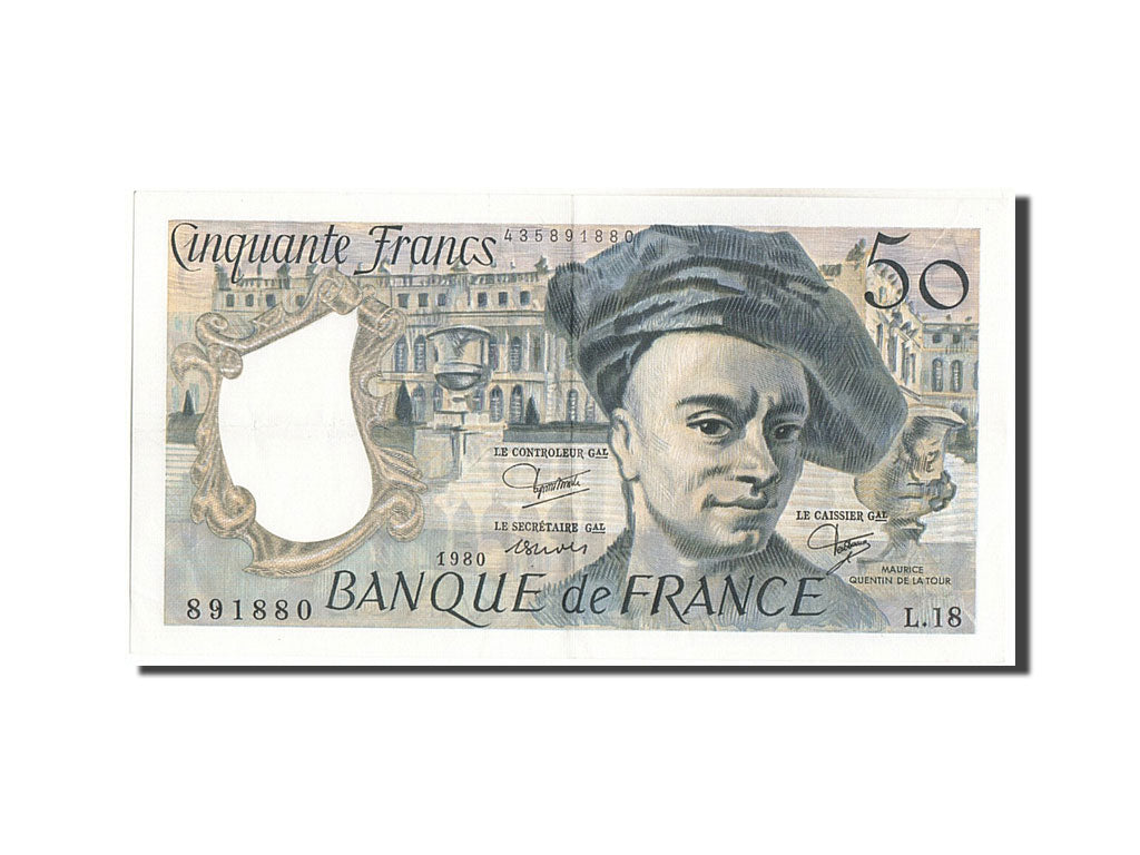 France, 50 Francs, 50 F 1976-1992 ''Quentin de La Tour'', 1980, KM #152b,...