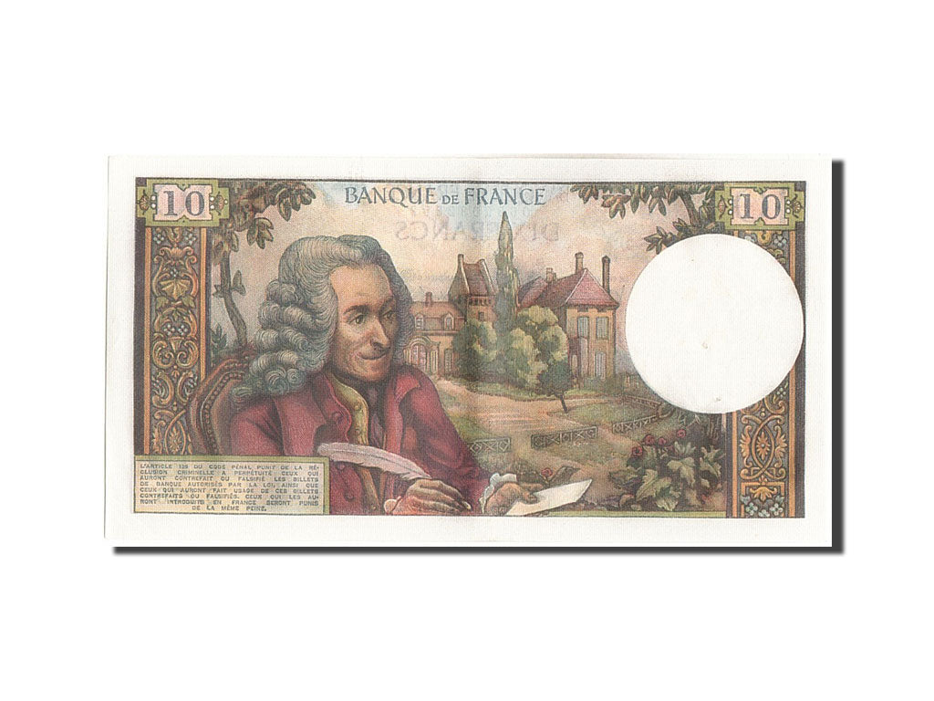 Geldschein, Frankreich, 10 Francs, 10 F 1963-1973 ''Voltaire'', 1966