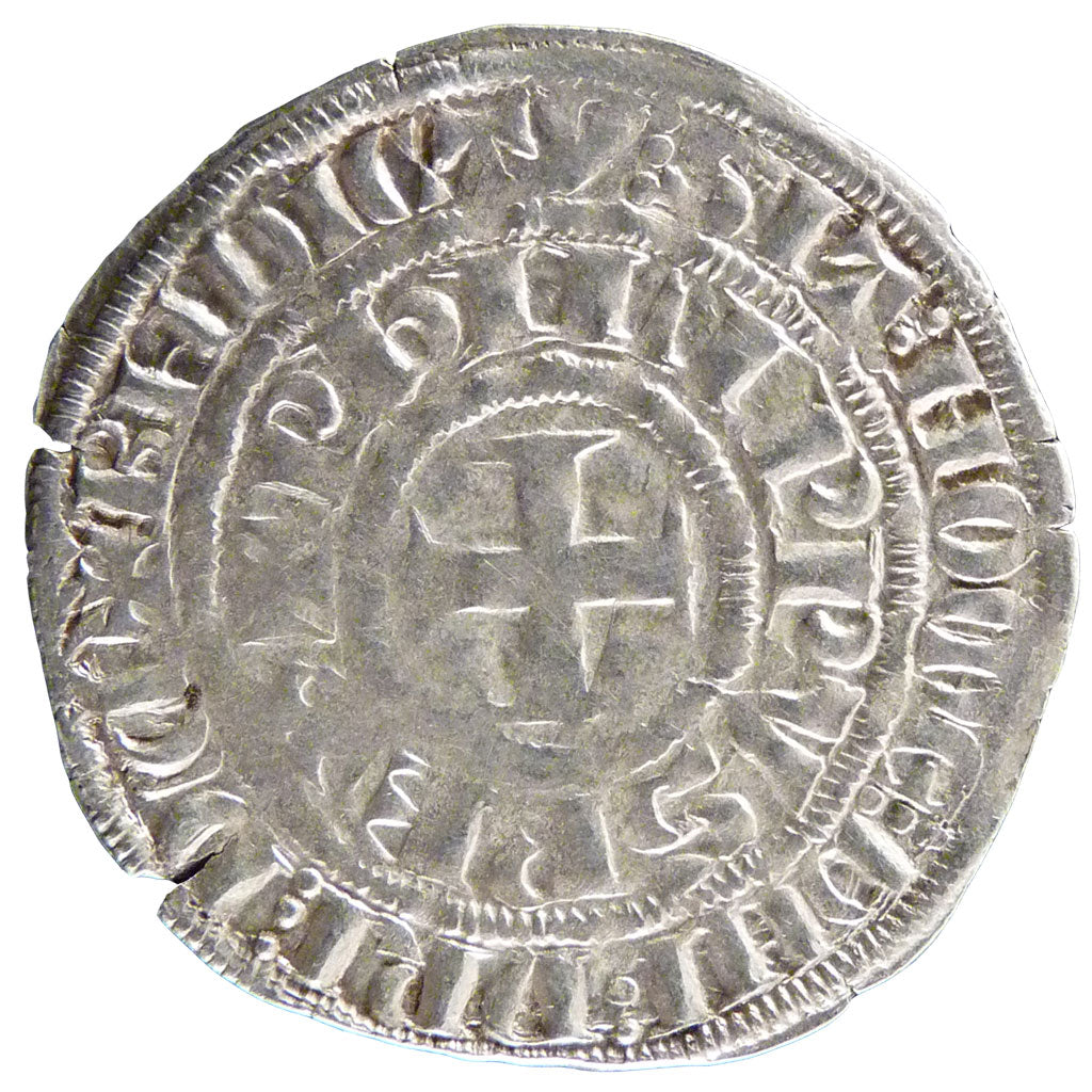FRANCE, Maille Blanche, 1296, AU(50-53), Silver, Duplessy #215, 1.90