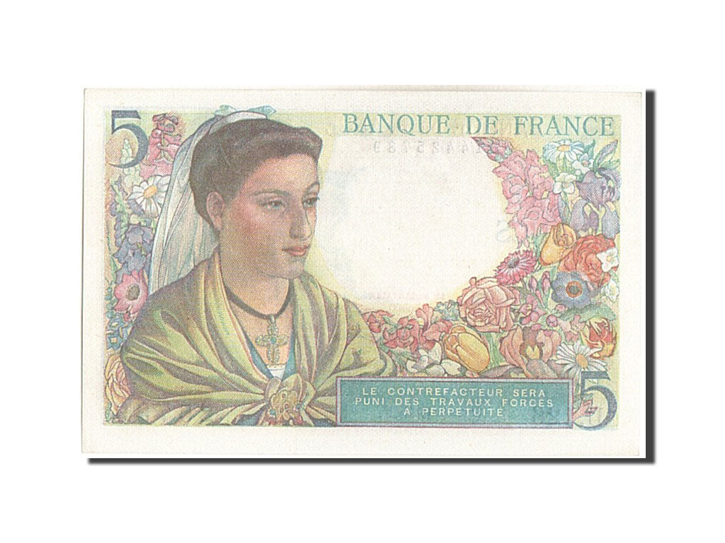 Banknote, France, 5 Francs, 5 F 1943-1947 ''Berger'', 1945, 1945-04-05