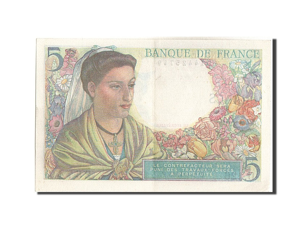 Banknote, France, 5 Francs, 5 F 1943-1947 ''Berger'', 1940, 1945-04-05