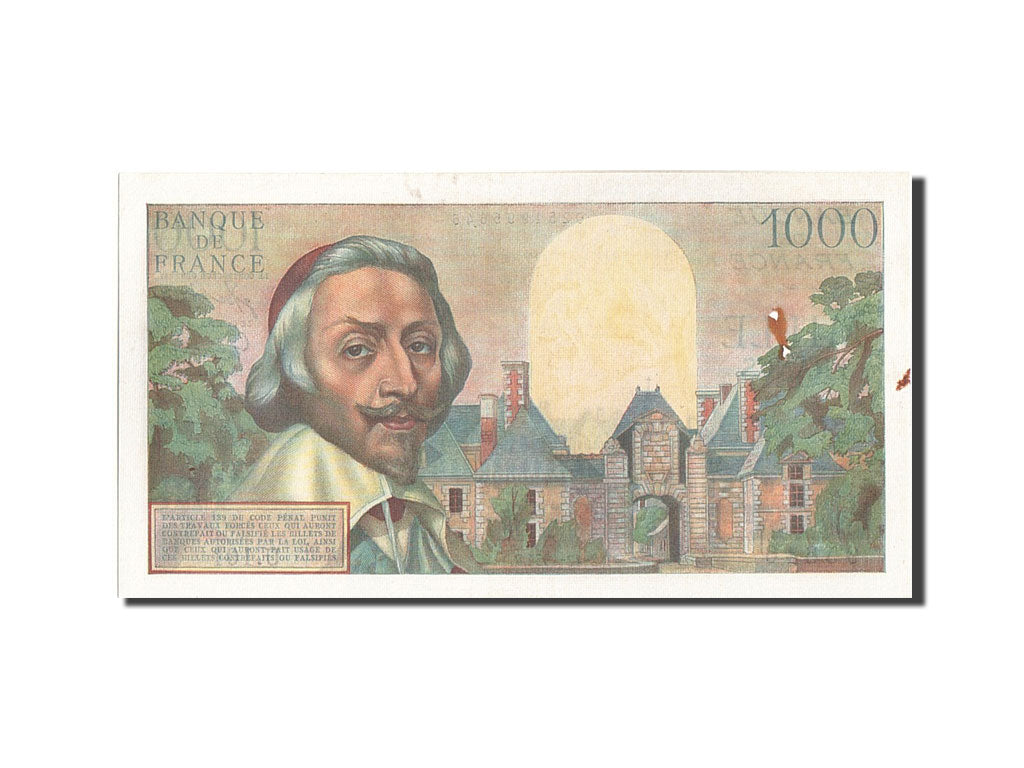 Banknote, France, 1000 Francs, 1 000 F 1953-1957 ''Richelieu'', 1954