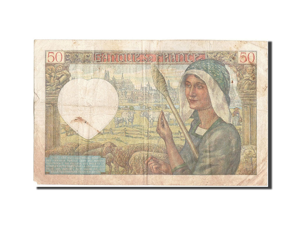 Geldschein, Frankreich, 50 Francs, 50 F 1940-1942 ''Jacques Coeur'', 1941