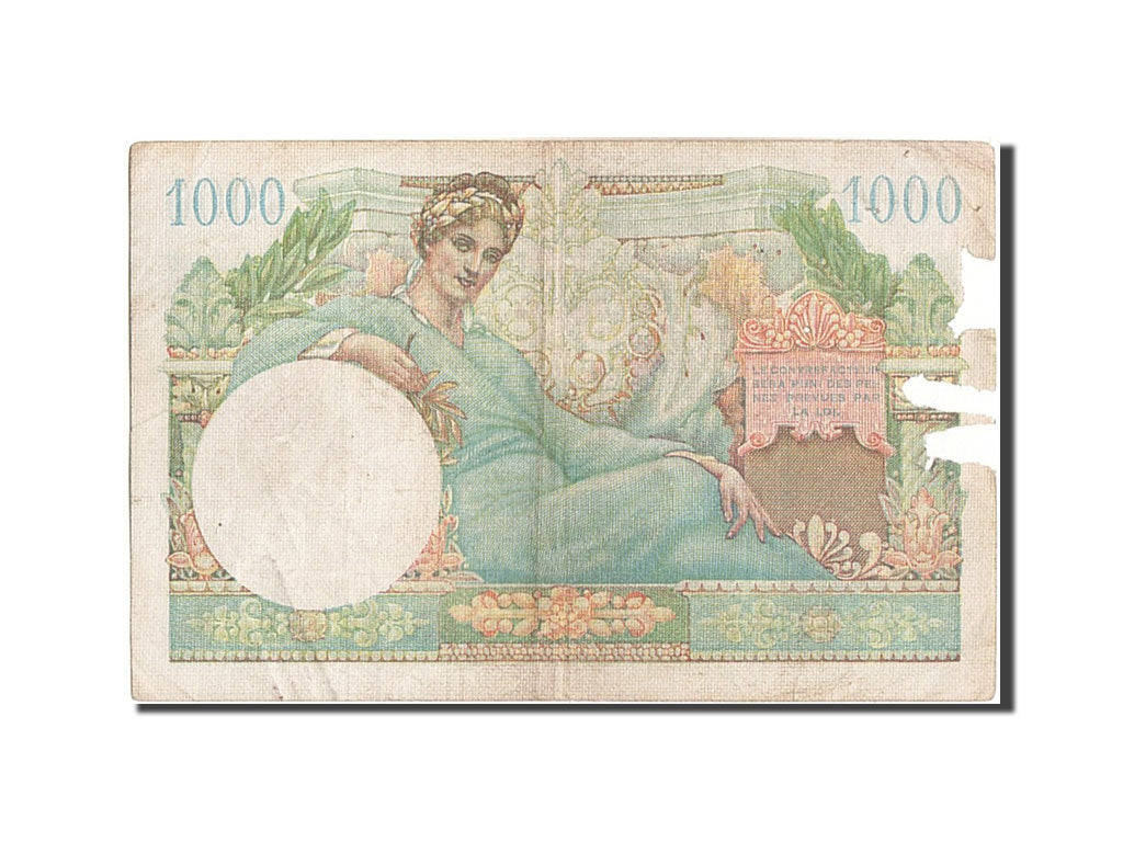 Banconote, Francia, 1000 Francs, 1947 French Treasury, 1947, B+, Fayette:VF33.1