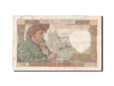 Geldschein, Frankreich, 50 Francs, 50 F 1940-1942 ''Jacques Coeur'', 1941