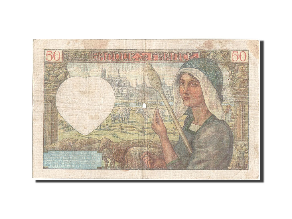 Geldschein, Frankreich, 50 Francs, 50 F 1940-1942 ''Jacques Coeur'', 1941