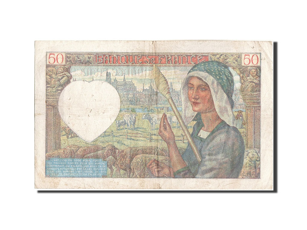 France, 50 Francs, 50 F 1940-1942 ''Jacques Coeur'', 1940, KM #93, 1940-09-29,..