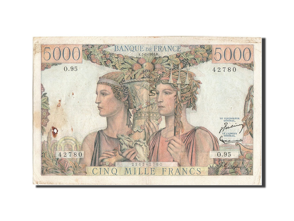 5000 Francs type Terre et Mer