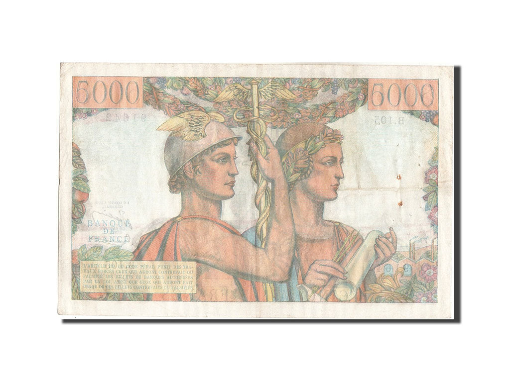 Billete, Francia, 5000 Francs, 5 000 F 1949-1957 ''Terre et Mer'', 1952
