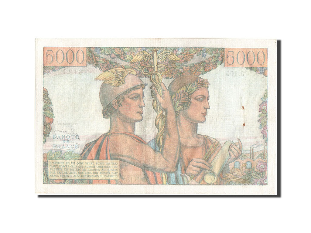 Billet, France, 5000 Francs, 5 000 F 1949-1957 ''Terre et Mer'', 1952