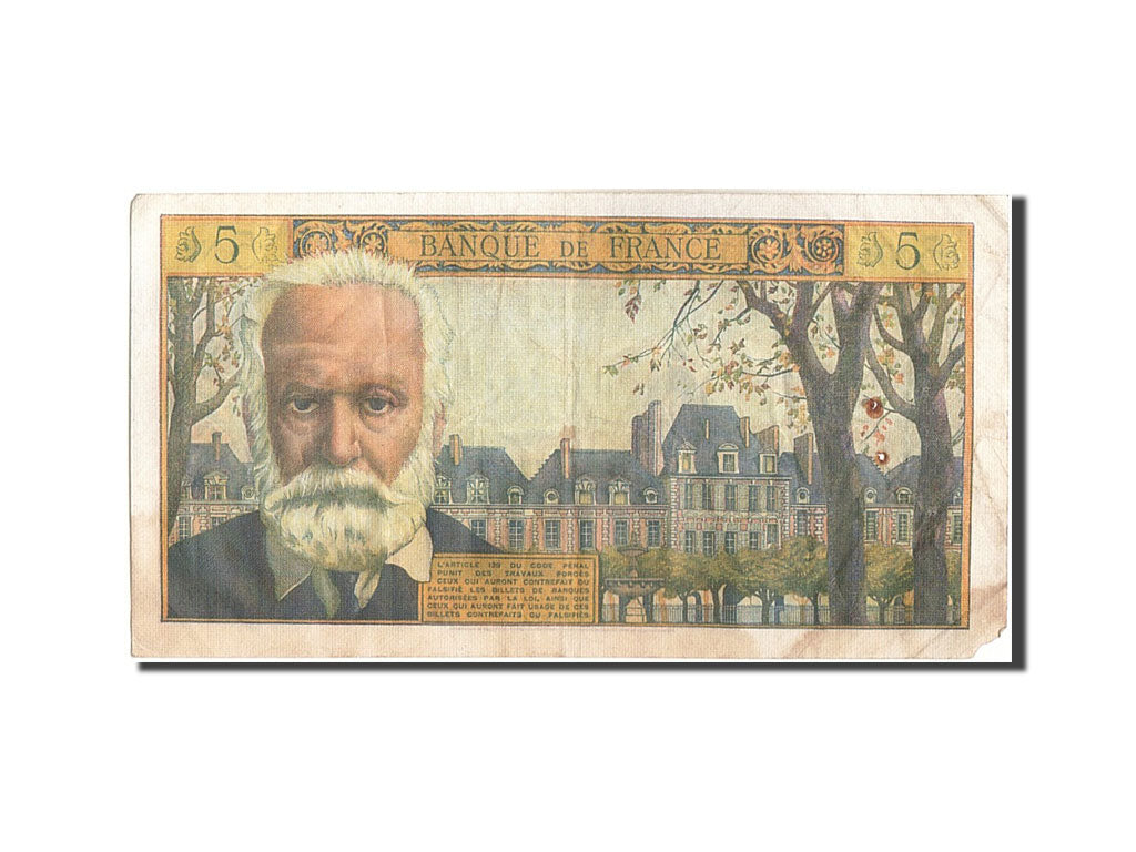 Billete, Francia, 5 Nouveaux Francs, 5 NF 1959-1965 ''Victor Hugo'', 1965