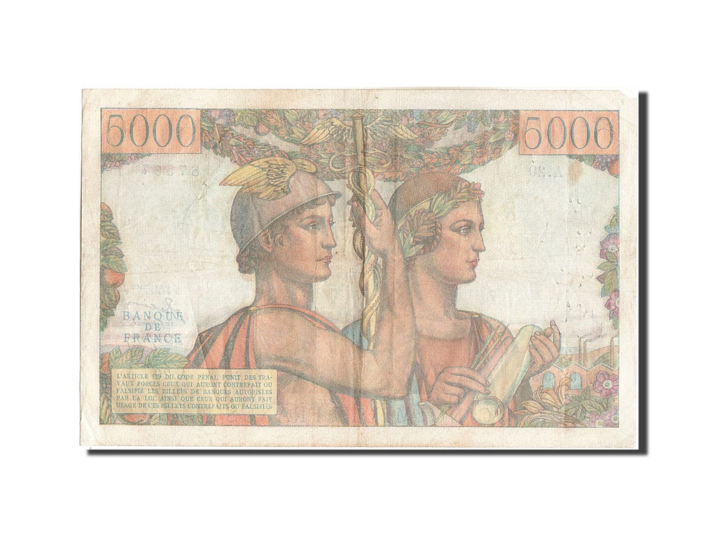 Francia, 5000 Francs, 5 000 F 1949-1957 ''Terre et Mer'', 1949, 1949-03-10, M...