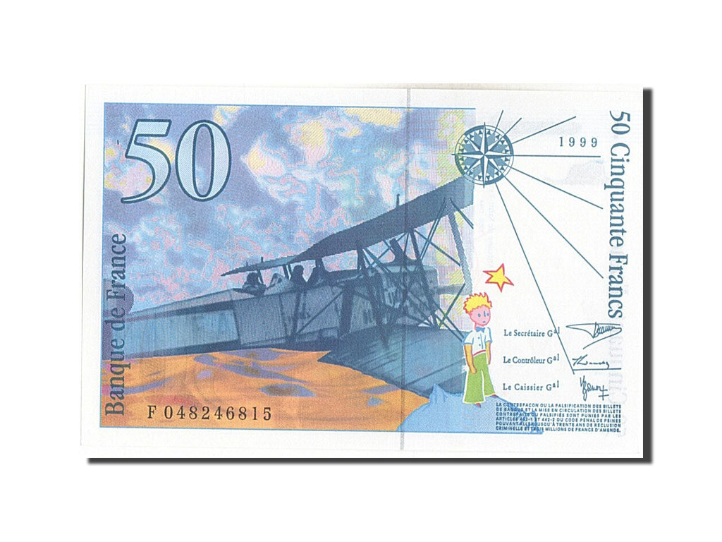Algeria, 5000 Francs, 50 F 1992-1999 ''St Exupéry'', 1999, KM #109a, UNC(65-70),