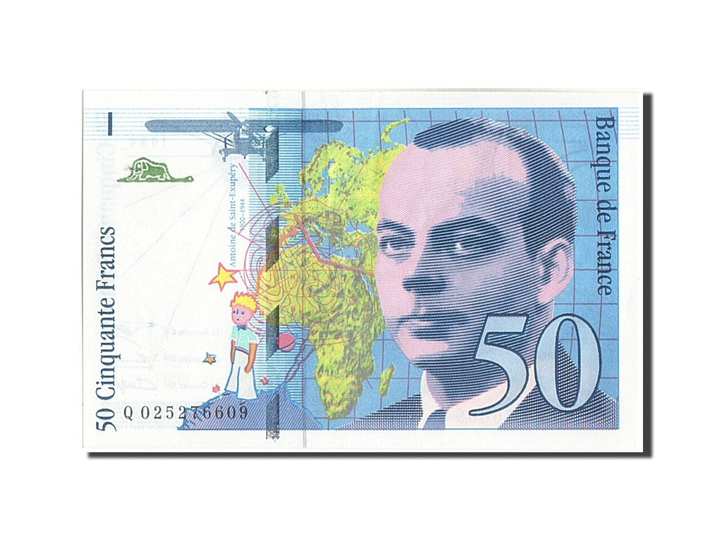 France, 50 Francs, 50 F 1992-1999 ''St Exupéry'', 1994, KM #157Ab, UNC(63), Q...