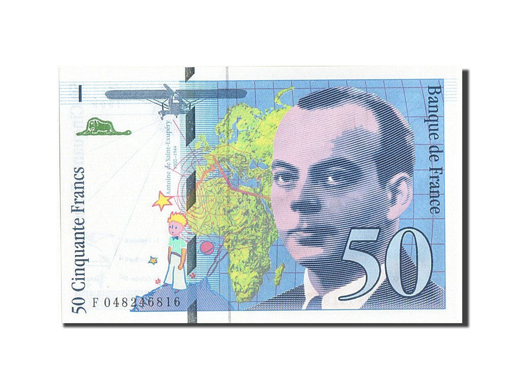 France, 50 Francs, 50 F 1992-1999 ''St Exupéry'', 1999, KM #157Ad, UNC(65-70), F