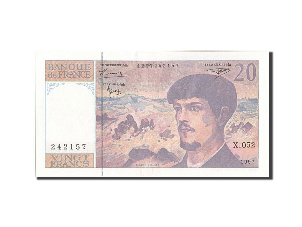 France, 20 Francs, 20 F 1980-1997 ''Debussy'', 1997, KM #151i, UNC(63), X.052,..