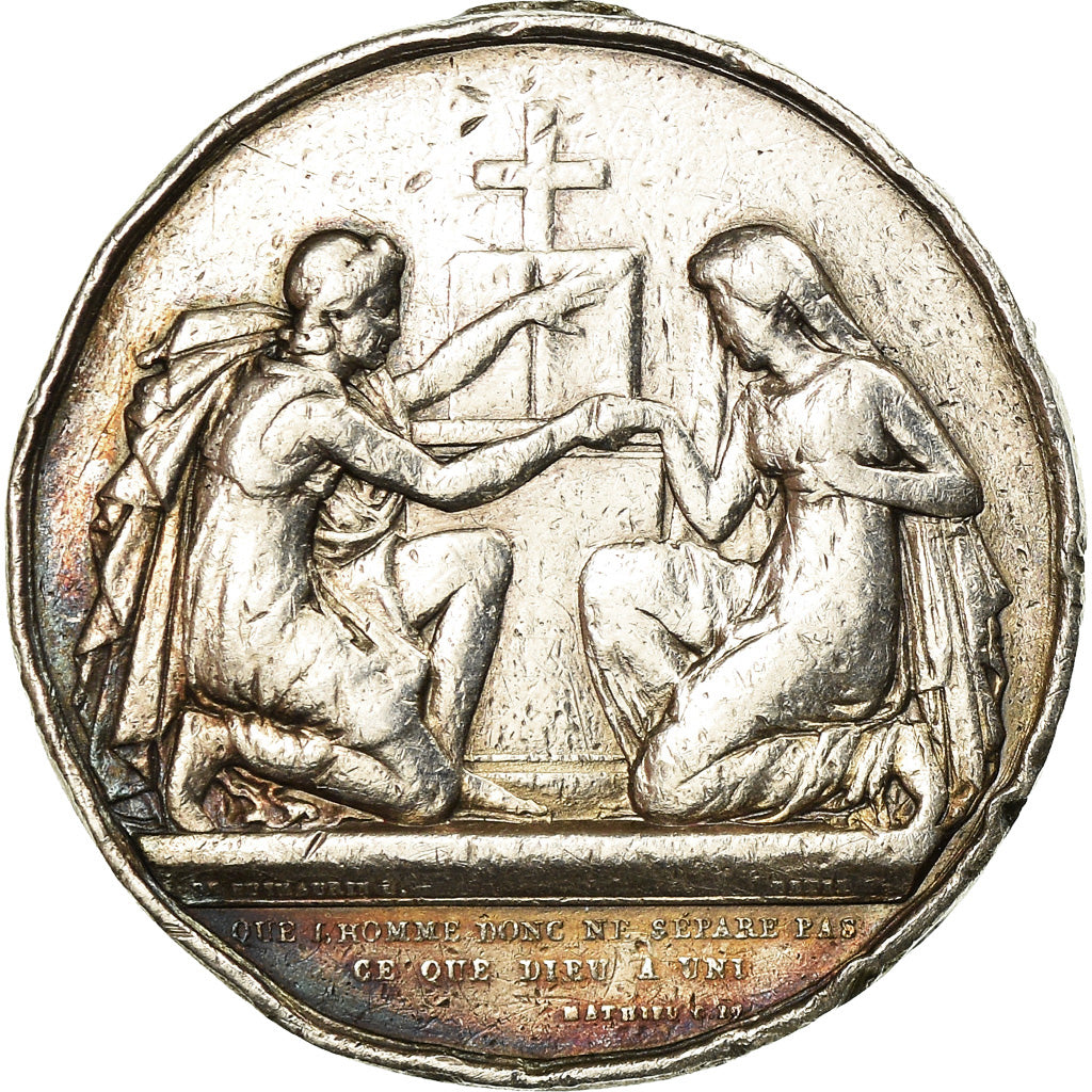 Francia, medalla, Noces , Mariage, Religions & beliefs, 1828, De Puymaurin, BC+
