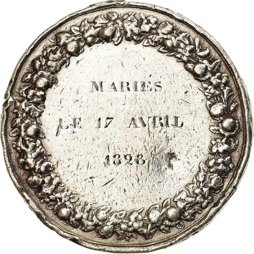 Francia, medalla, Noces , Mariage, Religions & beliefs, 1828, De Puymaurin, BC+