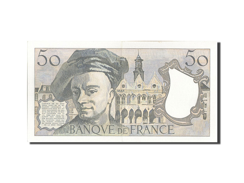 France, 50 Francs, 50 F 1976-1992 ''Quentin de La Tour'', 1977, KM #152a,...