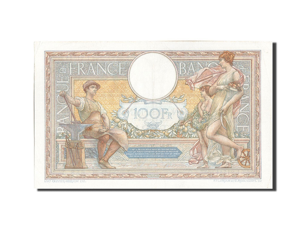Banknote, France, 100 Francs, 100 F 1908-1939 ''Luc Olivier Merson'', 1928