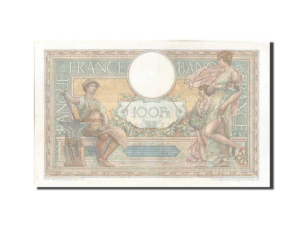 France, 100 Francs, 100 F 1908-1939 ''Luc Olivier Merson'', 1926, KM #78b,...