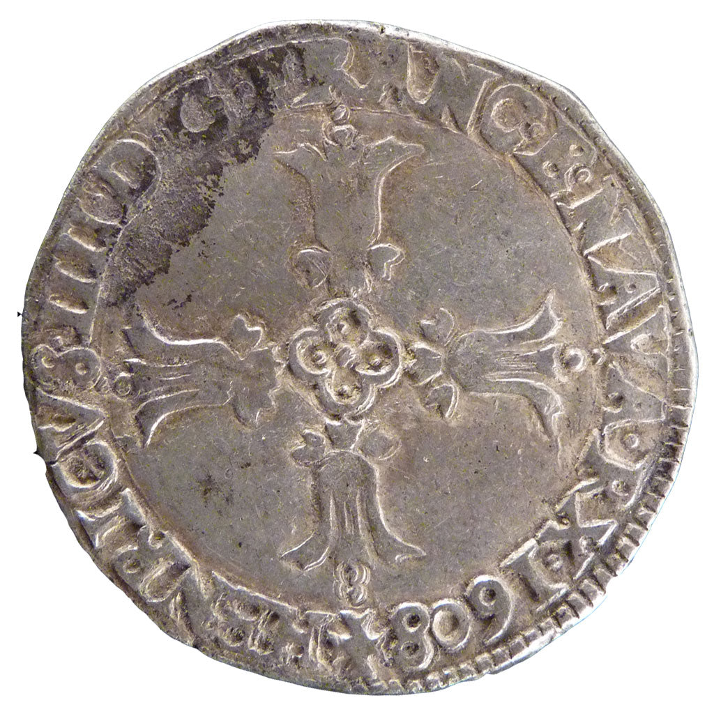 Francia, 1/4 Ecu, 1608, Bayonne, BB, Argento, Sombart:4686