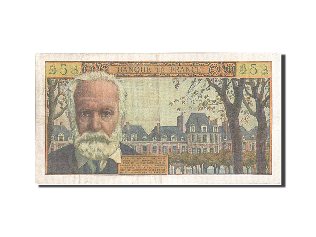France, 5 Nouveaux Francs, 5 NF 1959-1965 ''Victor Hugo'', 1962, KM #141a,...