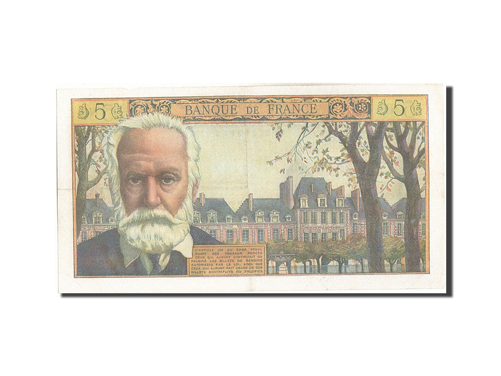 France, 5 Nouveaux Francs, 5 NF 1959-1965 ''Victor Hugo'', 1959, KM #141a,...