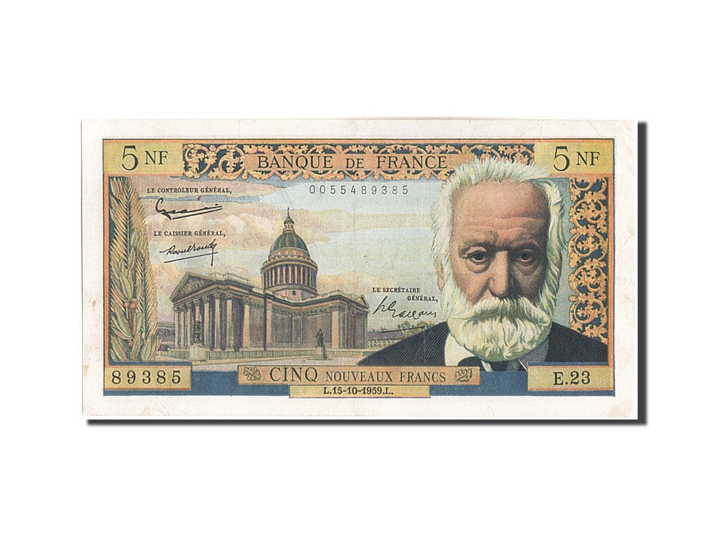 5 Nouveaux Francs type Victor Hugo