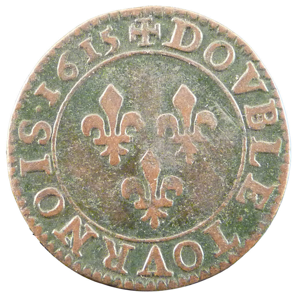 FRANCE, Double tournois, buste enfantin, Double Tournois, 1615, Paris,...