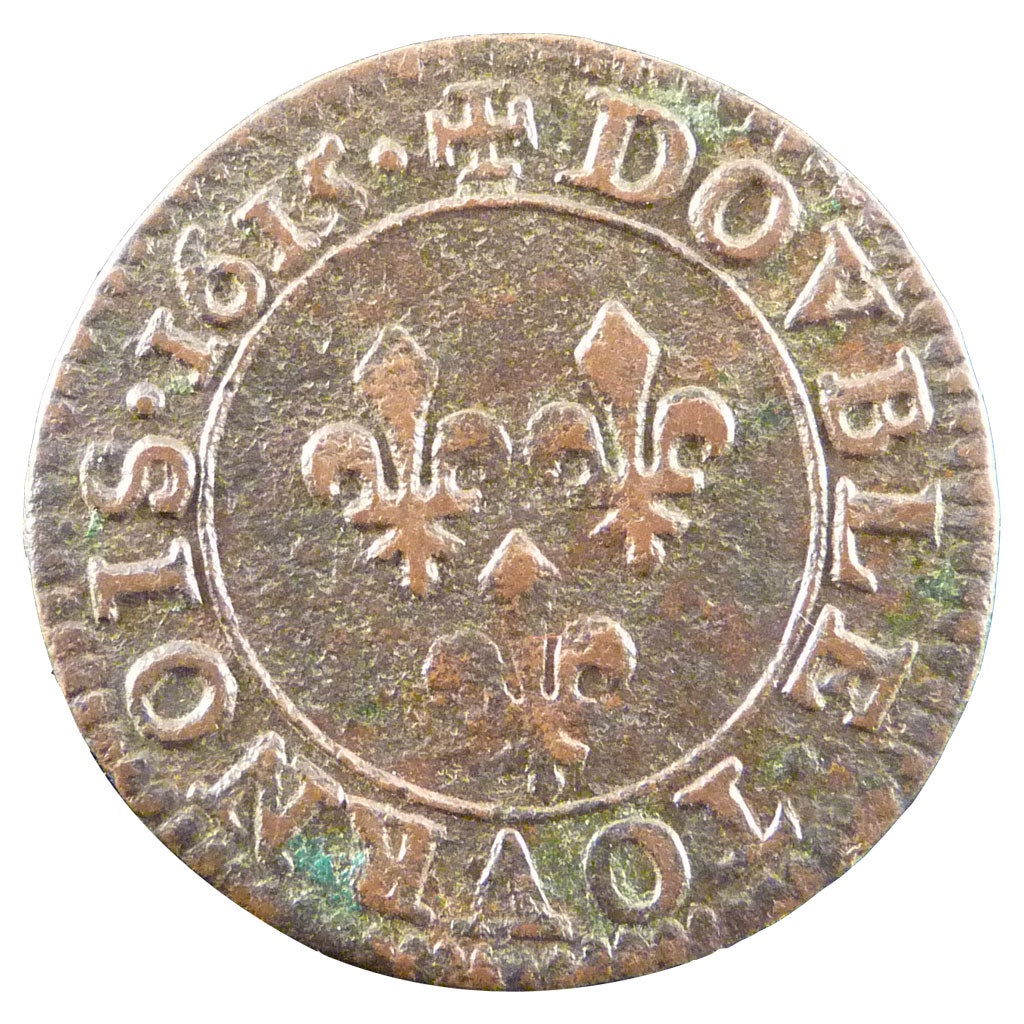 LOUIS XIII, Double Tournois au buste enfantin