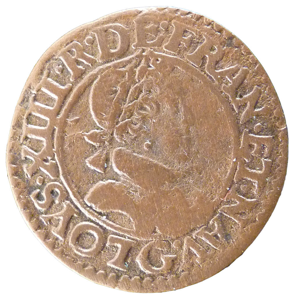 FRANCE, Double tournois, buste enfantin, Double Tournois, 1620, Poitiers, KM...