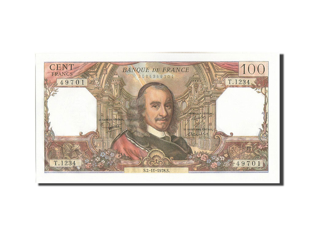France, 100 Francs, 100 F 1964-1979 ''Corneille'', 1978, KM #149f, 1978-11-02,..