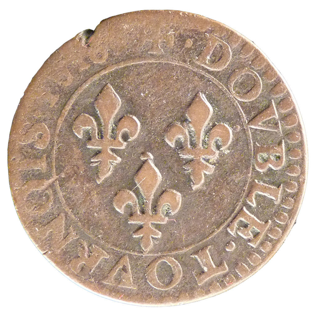 Coin, France, Louis XIII, Double tournois, buste laurée et cuirassé, Double