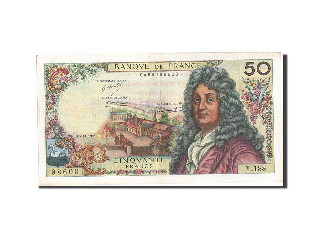 France, 50 Francs, 50 F 1962-1976 ''Racine'', 1971, KM #148d, 1971-11-05,...