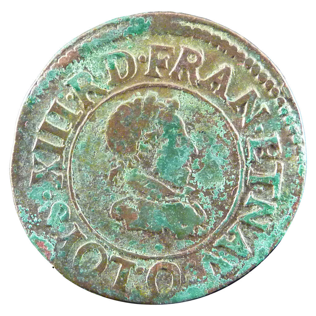 Francia, Louis XIII, Double tournois, buste juvénile, Double Tournois, 1624,...