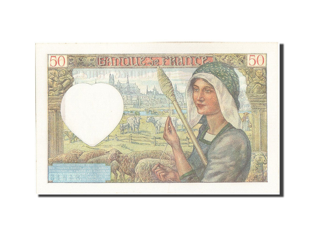 Banknot, Francja, 50 Francs, Jacques Coeur, 1941, 1941-07-17, UNC(63)