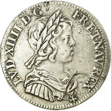 Moneda, Francia, Louis XIV, 1/4 Écu à la mèche courte, 1/4 Ecu, 1643, Paris