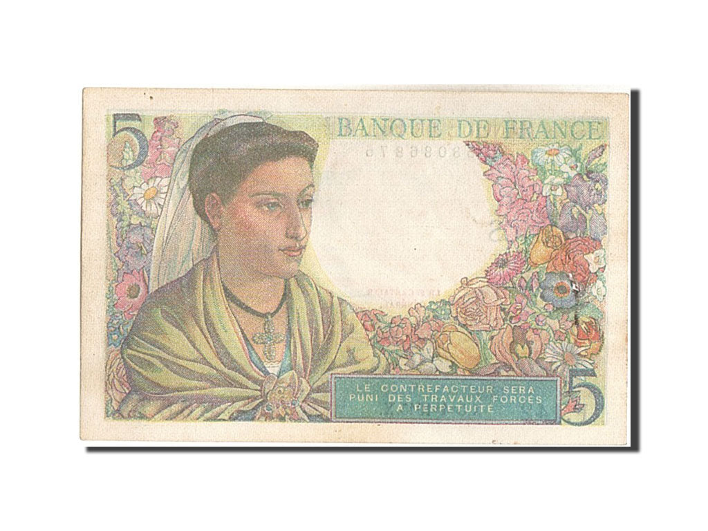 Biljet, Frankrijk, 5 Francs, 5 F 1943-1947 ''Berger'', 1945, 1945-04-05, SUP