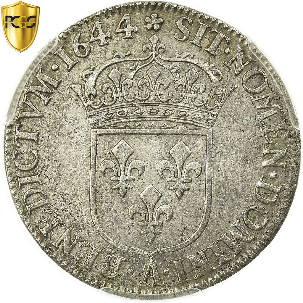 Moneta, Francia, Louis XIV, 1/4 Écu à la mèche courte, 1/4 Ecu, 1644, Paris