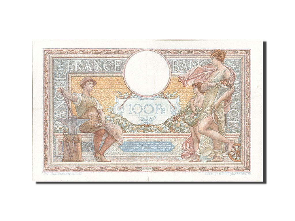 Banknote, France, 100 Francs, 100 F 1908-1939 ''Luc Olivier Merson'', 1934