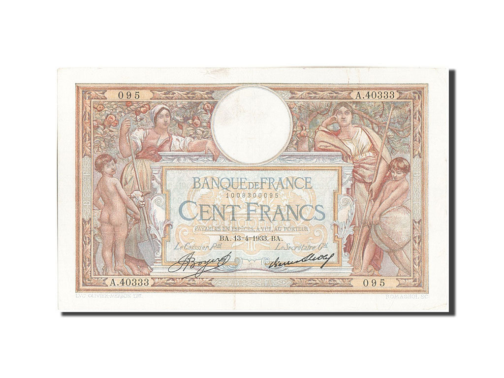 Francia, 100 Francs, 100 F 1908-1939 ''Luc Olivier Merson'', 1939, KM:78c, 19...
