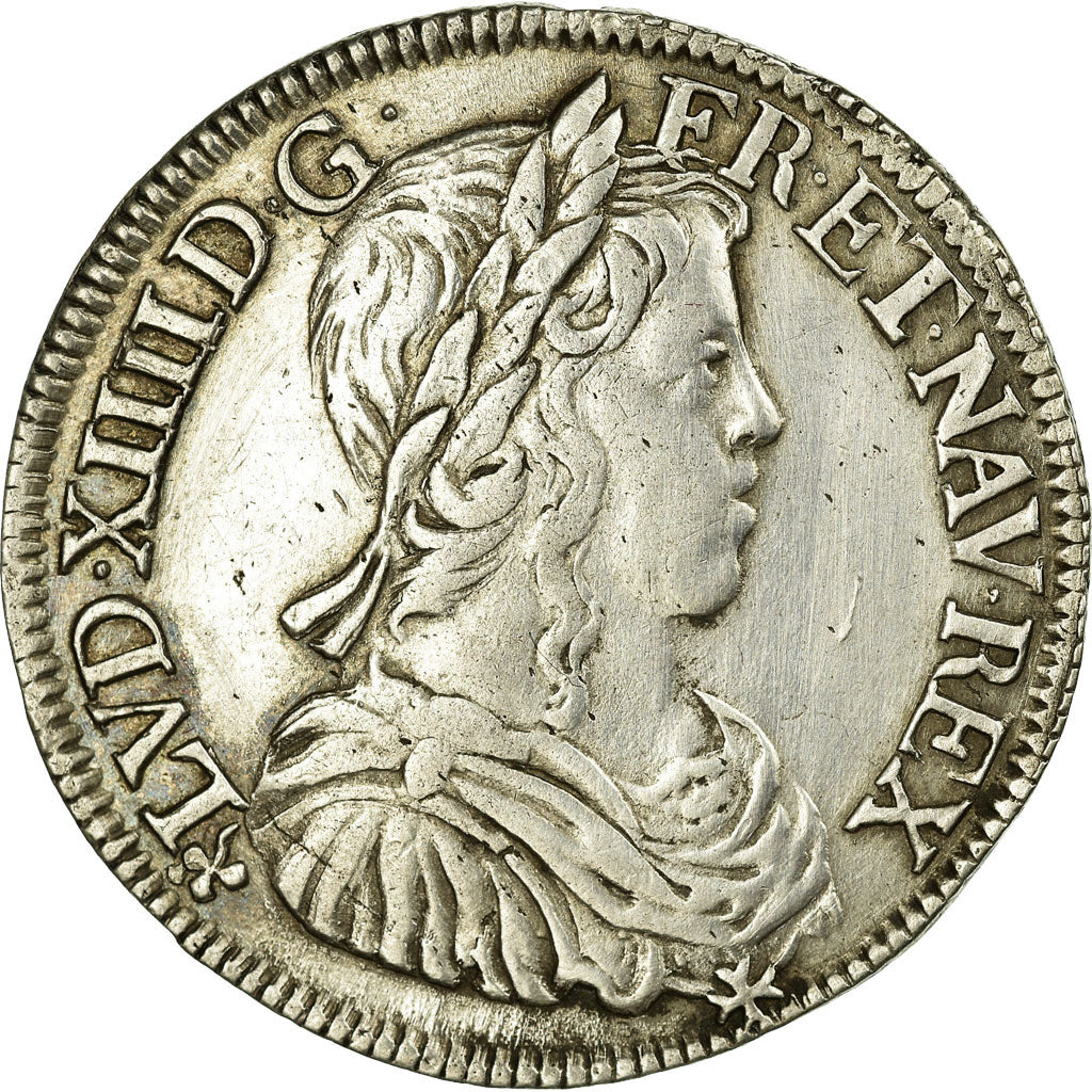 Coin, France, Louis XIV, 1/2 Écu à la mèche longue, 1/2 Ecu, 1651, Angers