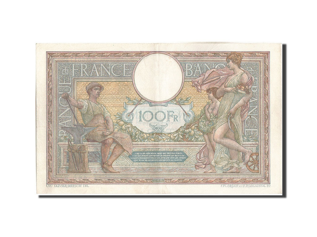 Banknote, France, 100 Francs, 100 F 1908-1939 ''Luc Olivier Merson'', 1919